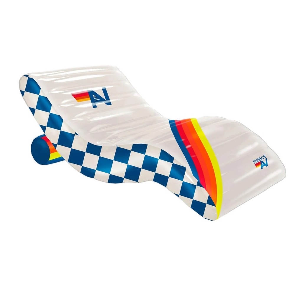 Fun Boy - Aviator Nation - Inflatable pool Lounge Chair with Checkered Design